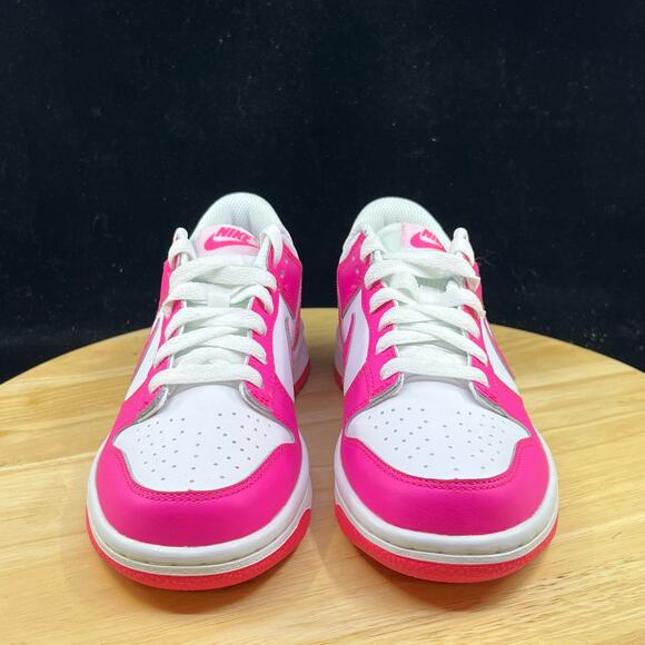 Nike Dunk Low (GS) White Pink Laser Fuchsia FB9109-102 Size 5Y Women 6.5 - Picture 3 of 10